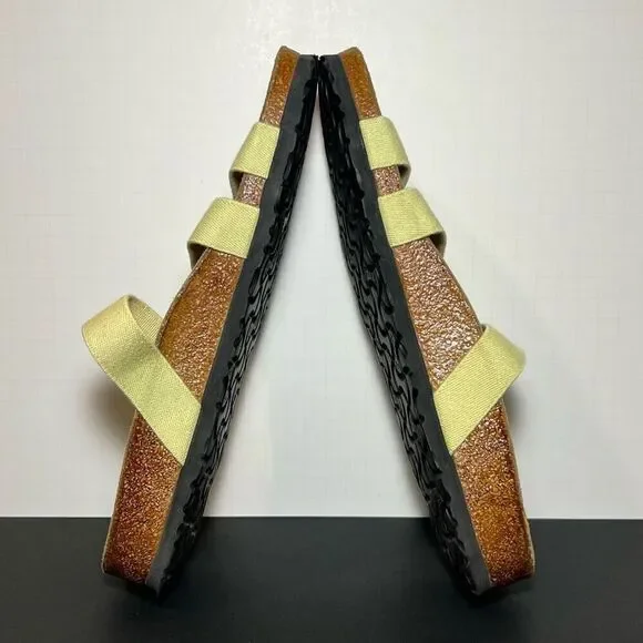 Womens BIRKIS by Birkenstock Yellow Three Strap Sandals / Size 10 - Picture 6 of 8